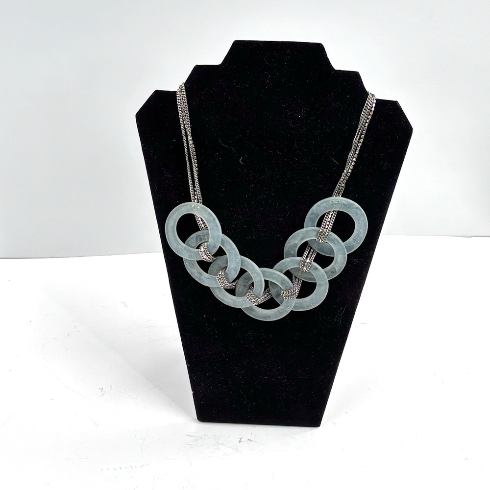 Lalo Statement Necklace Sage Green Large Acrylic Circles Modernist